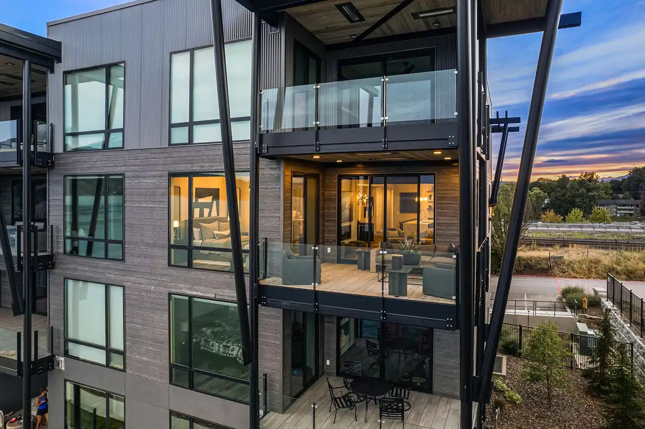 Seasons at Sandpoint Building 8 drone balcony